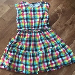 Layered multicolored gingham dress